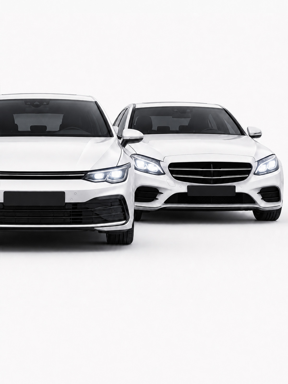 Close-up detail for German Series automotive headlight assembly fitment.